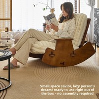 Fauteuil à bascule minimaliste de style rétro en bois massif - Meuble de loisirs multifonctionnel inclinable et inclinable pour le salon