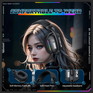 Casques de jeu en gros ONIKUMA X12 Prix d'usine Noir RGB Filaire USB PC Gamer Casques de jeu <span class=keywords><strong>avec</strong></span> microphone - Product Image 4