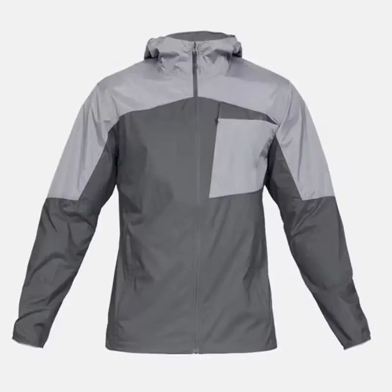 Chất Lượng Cao Mỏng Phù Hợp Với Áo Gió Áo Khoác Cho Nam Giới Dây Kéo Mui Xe Chắp Vá Mens Windproof Áo Khoác