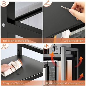 <b>Adjustable</b> Microwave Oven Rack Micro Oven Stand Kitchen Extended Microwave Oven Grill <b>Shelf</b> Microwave Storage Stand for Oven - Product Image 6