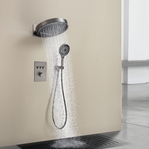 Mezclador de Agua Fría y Caliente Xinxi, Empotrado en Pared, de Cobre Cromado, con Botón de Presión y Pantalla Digital, Ducha de Lujo Ligera FL-6056, Diseño Minimalista - Product Image 5