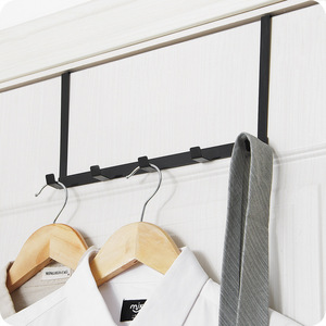 Over Door Rack 5 <b>Hook</b> <b>Black</b> Clothes Organizer Storage Hanger Bedroom Closet Use - Product Image 2