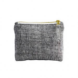 Pochettes à fermeture éclair en lin faites à la main Sacs de rangement de voyage de grande capacité à la mode avec fermeture à glissière logo personnalisé Petits quantité minimale de commande - Product Image 1