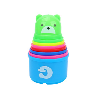 Deng Mei Tasses empilables pour enfants de 4 à 6 ans avec lettres et chiffres, jouet éducatif, couleurs arc-en-ciel, emballage en sac en filet - Product Image 2