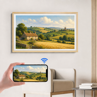 Bingkai Video Seni Kayu 32-Inci 4K Android OS 11.0 dengan WiFi, Tampilan Musik & Foto, Dekorasi Rumah yang Dapat Dipasang di Dinding