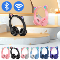 Nouveaux écouteurs sans fil Bluetooth, casque de jeu avec oreilles de chat, casque lumineux, casques sportifs mignons pour filles et garçons, cadeaux