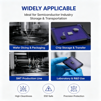 Caja de Gel ESD para Semiconductores, Material ABS+ESD, Certificación ROHS, Bandeja Autoadhesiva al Vacío para Chips, Componente Electrónico de Precisión