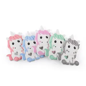 Wholesale Baby Necklaces Pendant Rodent Animal Shape Unicorn Cute Silicone Teethers Baby Teething Chew Toy BPA Free