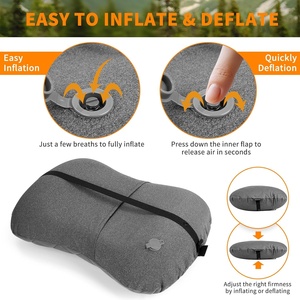 Oreiller de camping gonflable portable et imperméable en polyester 100% avec un nombre de fils de 200TC - Product Image 2