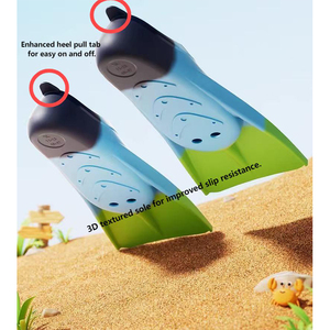 तरंग स्नॉर्कल डाइविंग प्रशिक्षण फ़्लिपर्स तैरने पैडल जूते छोटे स्विमिंग बतख फीट चौड़ा - Product Image 5