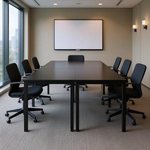 Mesa de Conferencia Rectangular Moderna de 4.5 Pies con Patas Metálicas, Fácil de Armar, Escritorio para Reuniones de Oficina, Mueble Comercial para 16 Personas D0100X3KXEJ - Product Image 2