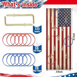 Gens Crochet et Anneau Jeux avec Chaîne Lancer Crochet Jour de l'Indépendance Camping Intérieur Extérieur Fête Fournitures Anneau Lancer Jeu - Product Image 2