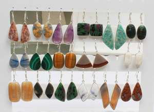 Wholesale Party Wear Jewelry <b>Solid</b> Brass Material Mixed Shape Multi Color Crystals Bezel Setting Dangle Drop Earrings For Women - Product Image 4