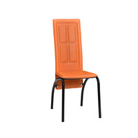Chaise de salle à manger à pieds en cuir orange bon marché pour table à manger fabriquée en Chine