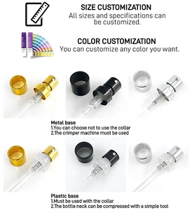 15mm <strong>Silver</strong> Aluminum Crimp Pumps Delayed Spray Top Durable Fine Mist Plastic Perfume Atomizer Cap for Perfumes - Product Image 6