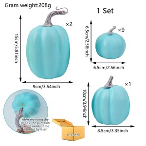ฟักทองประดิษฐ์สีสันสดใสสำหรับขายส่ง ของตกแต่งเรซิ่นสำหรับวันขอบคุณพระเจ้า ของตกแต่งโฟมสำหรับวันฮาโลวีน หลายขนาด - Product Image 4