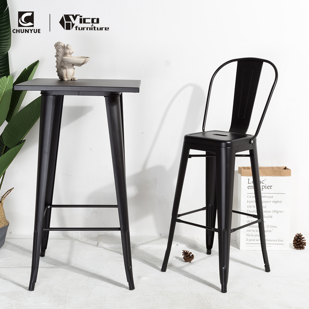 Лучшая цена, современный промышленный стул из металла и стали для кухни, ресторана, высокий барный стул с спинкой