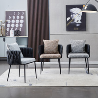 Meubles de restaurant en gros, style nordique moderne, fauteuil rembourré en cuir avec structure en métal, chaise de salle à manger, mobilier pour restaurant et hôtel