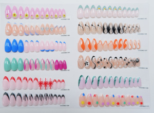 <span class=keywords><strong>Faux</strong></span> Ongles Réutilisables Amande Moyenne Fantaisie en <span class=keywords><strong>Gel</strong></span> Souple, Ongles Press-On Français Conçus - Product Image 6