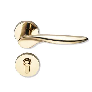YONFIA 8037 nuovo produttore classico doppia porta serratura maniglia interna in metallo oro leva maniglia della porta serratura per porta del bagno