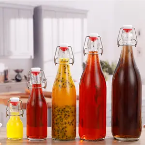 Botella de vidrio con tapa abatible, botella de soda de 250ml, precio directo de fábrica, venta al por mayor
