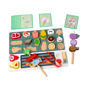 Jouet <span class=keywords><strong>de</strong></span> cuisine en bois pour enfants, jeu <span class=keywords><strong>de</strong></span> simulation éducatif précoce, barbecue parent-enfant, puzzle 3D, <span class=keywords><strong>maison</strong></span> <span class=keywords><strong>de</strong></span> jeu, pour les 4-6 ans - Product Image 5