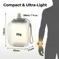 Bouteilles d'eau de sport portables personnalisées réutilisables sans BPA 200 ml en silicone pour le sport en plein air, bouteille d'eau de poignet pliable anti-fuite