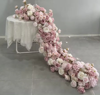 Floral Runner Set Weiß Rot Rosa Lilien Gold Stand Elegante Cala Lily Teppich läufer für Abschluss Ostern Hochzeit Gang Treppe