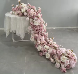 Chemin de couloir floral blanc rouge rose lys or support élégant <span class=keywords><strong>Cala</strong></span> Lily tapis coureur pour l'obtention du diplôme pâques mariage allée escalier - Product Image 4