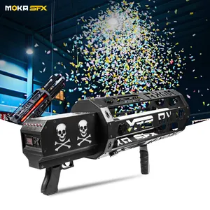 MOKA SFX MK-CN15 Battery LED 6 Head Electric Confetti Cannon Launcher Gun Shooter Machine for DJ Club