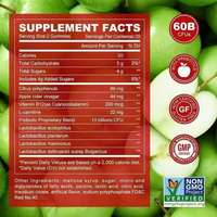 Gummies au vinaigre de cidre de pomme OEM pour adultes, supplément de vitamine B12 pour femmes, végétalien, 60 unités, favorise la digestion et l'immunité