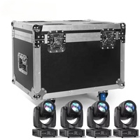 4 Luces Móviles de Cabeza con Efecto de Haz de 150W y 18 Prismas, Control DMX512, para Bodas, Discotecas y Escenarios, con Estuche de Transporte
