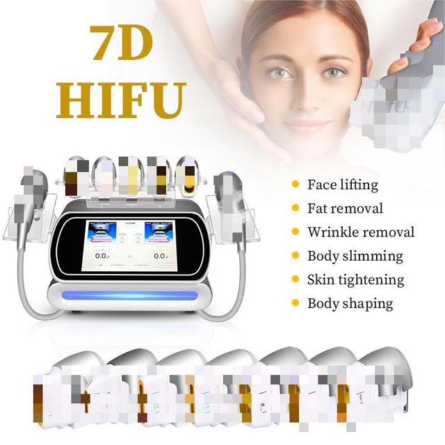 7D Hifu Machine Facial Tightening Body Slimming with 7 Cartridges Painless Machine