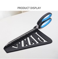 Ciseaux à pizza ergonomiques en acier inoxydable avec planche de service pour la cuisine à domicile, les fêtes et les dîners