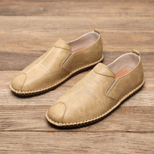 Mocasines de cuero para hombre, color caqui, tacón bajo, transpirables, informales, para negocios y uso diario - Product Image 2
