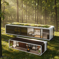 Maison Modulaire Extensible Conteneurisée de Luxe Moderne Européenne, Cabine Préfabriquée en Acier Type Apple avec Terrasse et Panneaux Sandwich pour Bureau