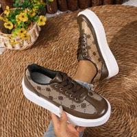 Baskets plateforme pour femme à livraison rapide, décontractées, à semelle épaisse, à imprimé floral, de créateur et tendance