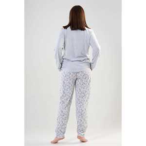 Conjunto de Pijama BAYAN XXL con Cuello Redondo y Manga Larga, Estampado Floral de Lujo, Spandex con Bolsillo Ovalado para Uso en Casa en Invierno - Product Image 1