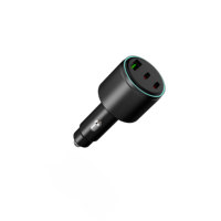 HUGEEL 2026 Nouveau chargeur de voiture 130W avec lumière LED 3-en-1 pour charge rapide PD, chargeurs de voiture 3 ports pour téléphones et tablettes Type C