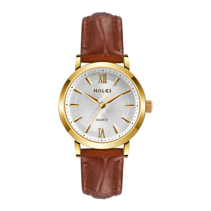 Montre femme HALEI neuve originale à quartz, chiffres romains, étanche 3 ATM, affichage à aiguilles, mouvement japonais, vente en gros. - Product Image 1