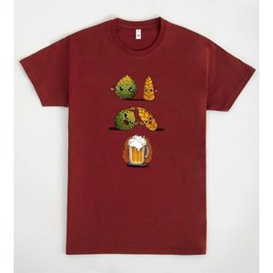 T-shirt Beer Fusion in cotone marrone, abbigliamento casual unisex - Product Image 1