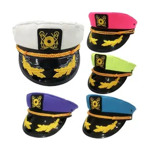 Chapeau de marin de capitaine de yacht rose vert violet blanc bleu pour femmes et hommes