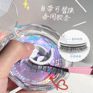Bq1 False Eyelashes B7293 Thick Fairy Natural Style Self <b>Adhesive</b> Invisible Clear Band Reusable Full Strip <b>Lashes</b> - Product Image 2
