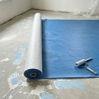 Rouleau de protection de sol imperméable en feutre non tissé recyclé laminé avec film PE respirant pour la rénovation et la peinture
