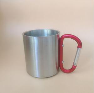 200ML 300ML Camping en plein air <span class=keywords><strong>mousqueton</strong></span> poignée <span class=keywords><strong>Double</strong></span> paroi en acier inoxydable tasse à eau pour voyage Portable - Product Image 3