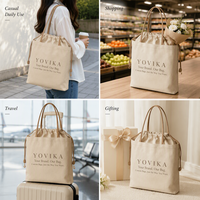 Sac fourre-tout en toile personnalisé avec cordon de serrage, logo de marque, sac de shopping réutilisable avec fermeture éclair, emballage cadeau pour la vente au détail