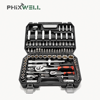 Jeu de douilles de 94 pièces, kit d'outils de réparation automobile avec clé à cliquet, dimensions d'emballage personnalisées OEM