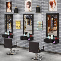 Montage mural Salon de beauté Spa Station de coiffure Bureau avec armoire Fashion Beauty Styling