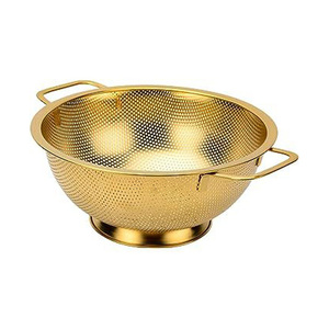 2025 Factory Sale Stainless Steel <b>Colander</b> Bowl with Ergonomic Handles Eco-Friendly, Heavy-Duty <b>Metal</b> Basket for Kitchen Use - Product Image 1