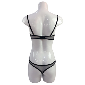 Pura de malla y encaje <span class=keywords><strong>con</strong></span> aros <span class=keywords><strong>mujeres</strong></span> sujetador chicas Sexy Lencería sujetador y Panty conjunto de <span class=keywords><strong>ropa</strong></span> interior - Product Image 4